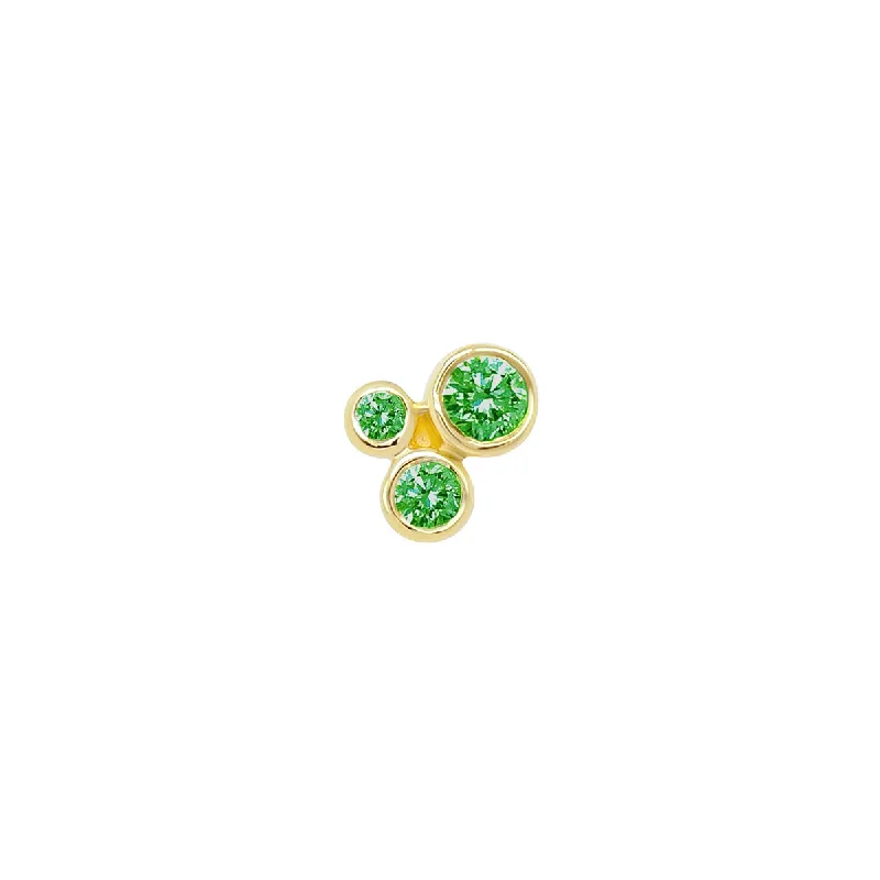 Matte - Finish Titanium Hexagon Stud Earrings for a Sleek and Contemporary StyleOrganic Trio Threaded Flat Back Earring | Emerald | .45GMS .10CT | Single Matte - Finish Titanium Hexagon Stud Earrings for a Sleek and Contemporary StyleOrganic Trio Threaded Flat Back Earring | Emerald | .45GMS .10CT | Single