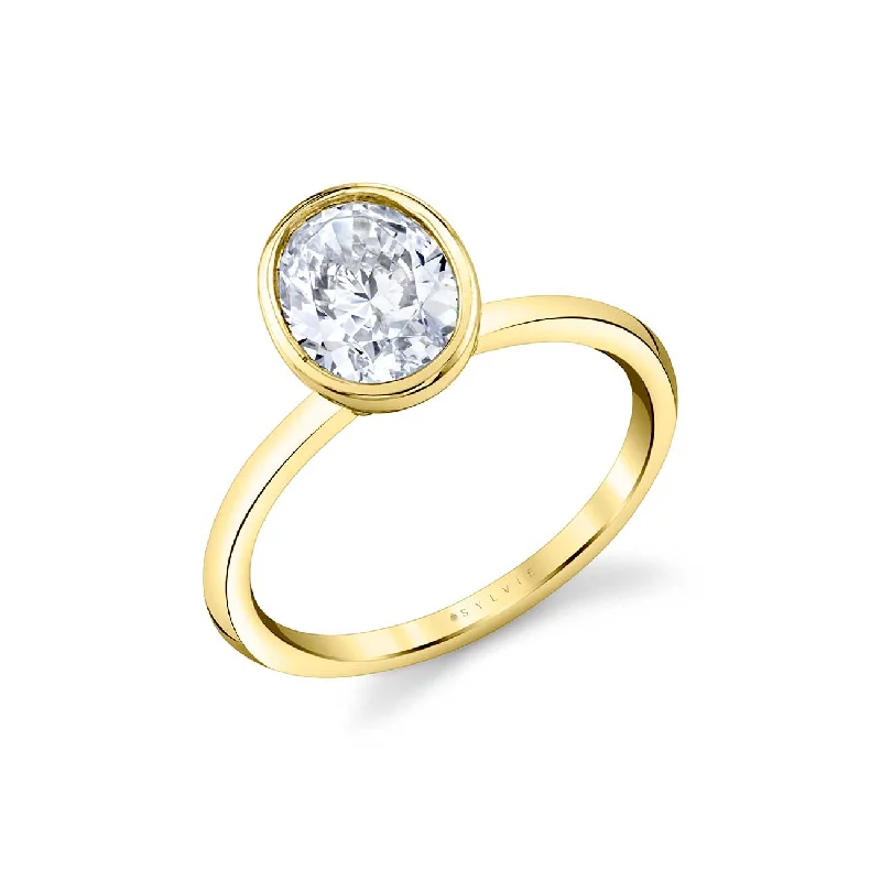 Marquise Cut Engagement Rings with a Channel - Set Diamond BandMounting for Oval Diamond Engagement Ring, 14K Yellow Gold Marquise Cut Engagement Rings with a Channel - Set Diamond BandMounting for Oval Diamond Engagement Ring, 14K Yellow Gold