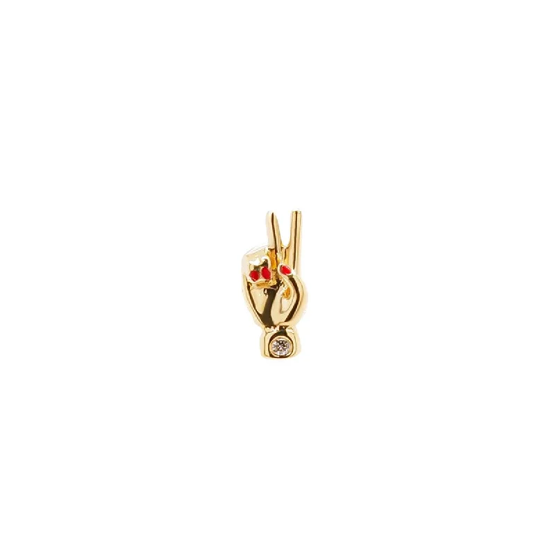 Cubic Zirconia - Encrusted Flower Stud Earrings in Pink for a Girly and Glamorous AccessoryPeace Hand Threaded Flat Back Earring | .25GMS .01CT | Single Cubic Zirconia - Encrusted Flower Stud Earrings in Pink for a Girly and Glamorous AccessoryPeace Hand Threaded Flat Back Earring | .25GMS .01CT | Single