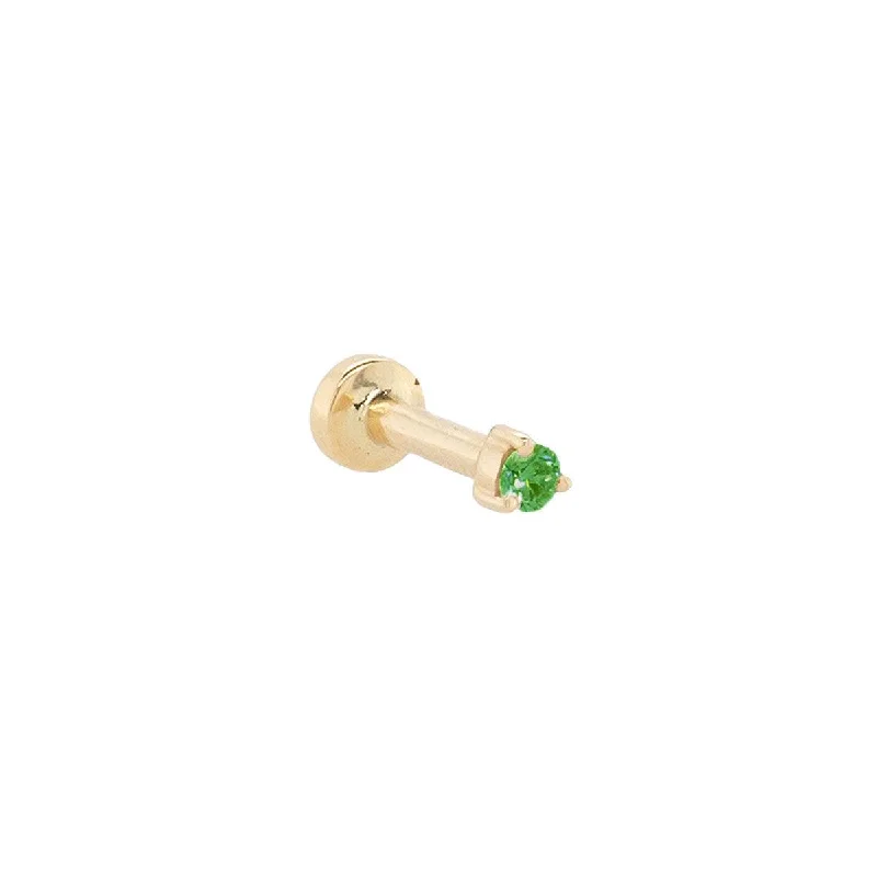 Multicolored Bead - Embellished Stud Earrings in Turquoise and Coral for a Tropical Look2mm Emerald Threaded Flat Back Earring | .40GMS .06CT | Single Multicolored Bead - Embellished Stud Earrings in Turquoise and Coral for a Tropical Look2mm Emerald Threaded Flat Back Earring | .40GMS .06CT | Single