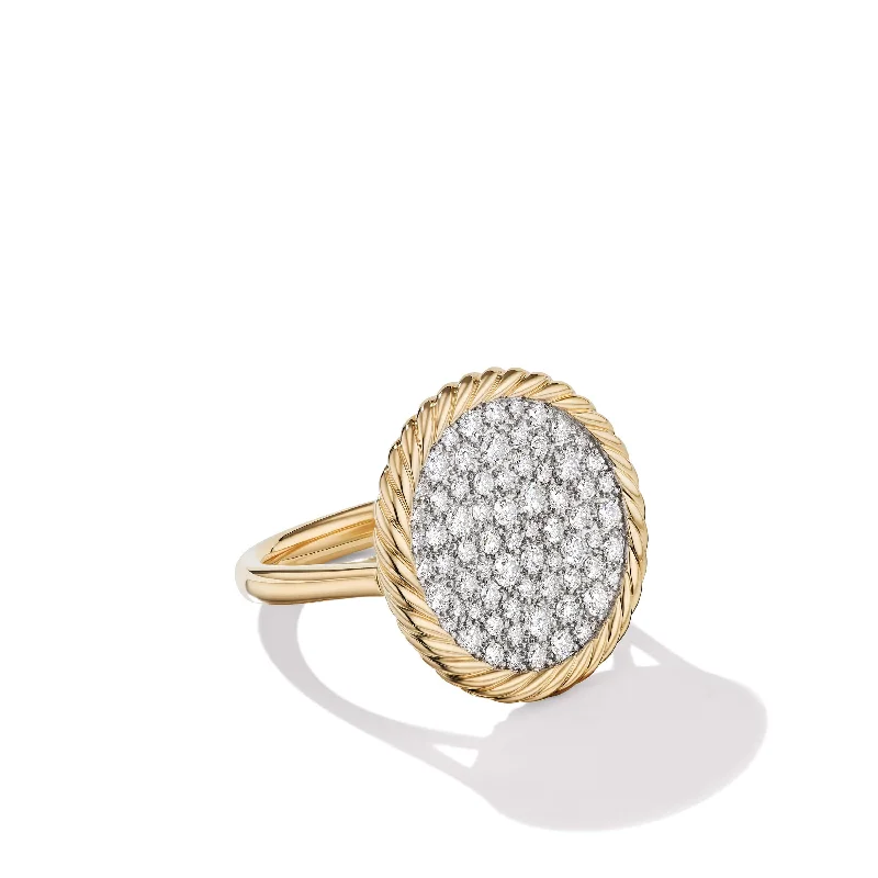Statement - Making Fashion Rings in Gold - Plated Brass with Oversized Cubic Zirconia StonesDY Elements Ring in 18K Yellow Gold with Pave Diamonds Statement - Making Fashion Rings in Gold - Plated Brass with Oversized Cubic Zirconia StonesDY Elements Ring in 18K Yellow Gold with Pave Diamonds