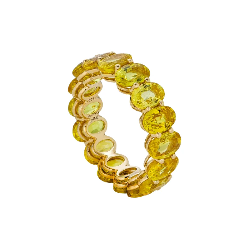 Statement - Making Fashion Rings in Gold - Plated Brass with Oversized Cubic Zirconia StonesYellow Sapphire Eternity Band Statement - Making Fashion Rings in Gold - Plated Brass with Oversized Cubic Zirconia StonesYellow Sapphire Eternity Band