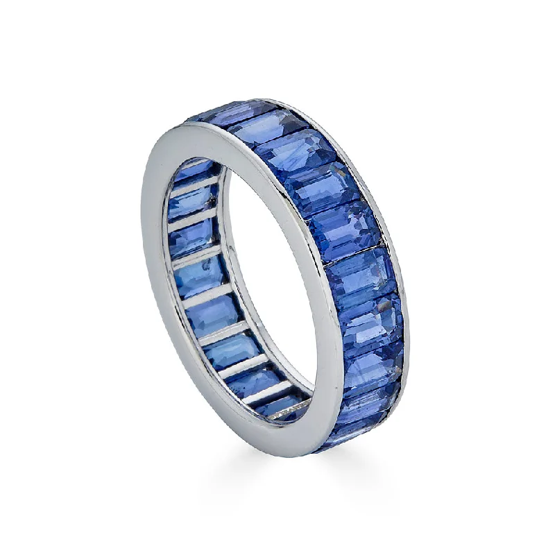 Pearl - Adorned Fashion Rings in Gold - Tone Alloy for a Sophisticated LookBlue Sapphire Eternity Band Pearl - Adorned Fashion Rings in Gold - Tone Alloy for a Sophisticated LookBlue Sapphire Eternity Band