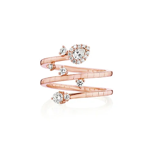Adjustable Fashion Rings in Leather and Brass with a Tribal - Inspired DesignConstellation Wrap Ring with Diamonds Adjustable Fashion Rings in Leather and Brass with a Tribal - Inspired DesignConstellation Wrap Ring with Diamonds