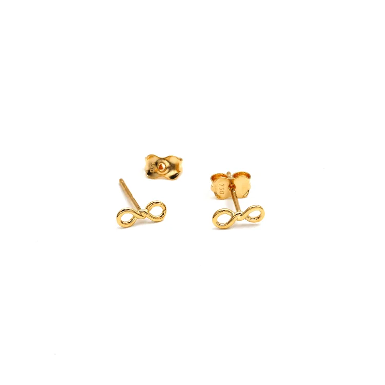 Magnetic - Back Stud Earrings in Black for Easy and Comfortable WearReal Gold Small Infinity Plain Stud Earring Set 2381 E1850 Magnetic - Back Stud Earrings in Black for Easy and Comfortable WearReal Gold Small Infinity Plain Stud Earring Set 2381 E1850