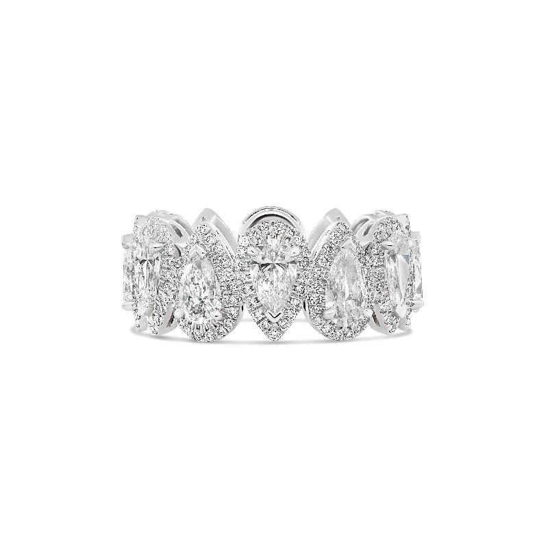 LED - Lit Fashion Rings in Plastic with Color - Changing Effects for a Futuristic LookRiviera Pear Shaped Diamond Halo Eternity Ring | 18K White Gold LED - Lit Fashion Rings in Plastic with Color - Changing Effects for a Futuristic LookRiviera Pear Shaped Diamond Halo Eternity Ring | 18K White Gold