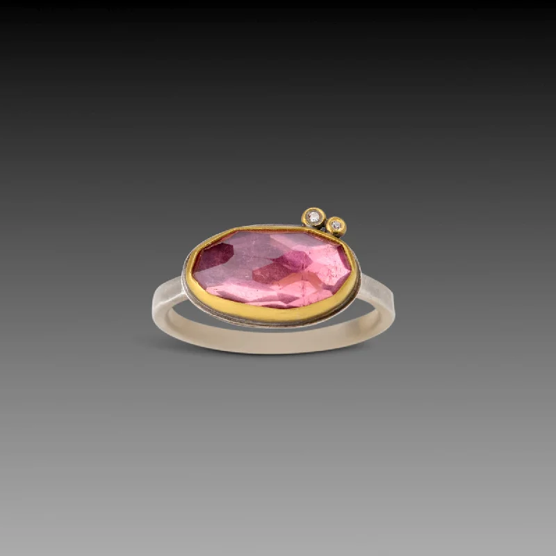 Ruby Gemstone Rings in 14K Yellow Gold with a Solitaire Setting for a Classic and Bold StatementRose Cut Pink Tourmaline Ring with Diamond Dots Ruby Gemstone Rings in 14K Yellow Gold with a Solitaire Setting for a Classic and Bold StatementRose Cut Pink Tourmaline Ring with Diamond Dots