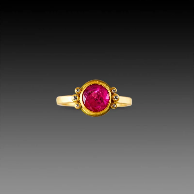 Sapphire Gemstone Rings in 18K White Gold with Diamond Accents for an Elegant EngagementRose Cut Ruby Ring with Diamond Trios Sapphire Gemstone Rings in 18K White Gold with Diamond Accents for an Elegant EngagementRose Cut Ruby Ring with Diamond Trios