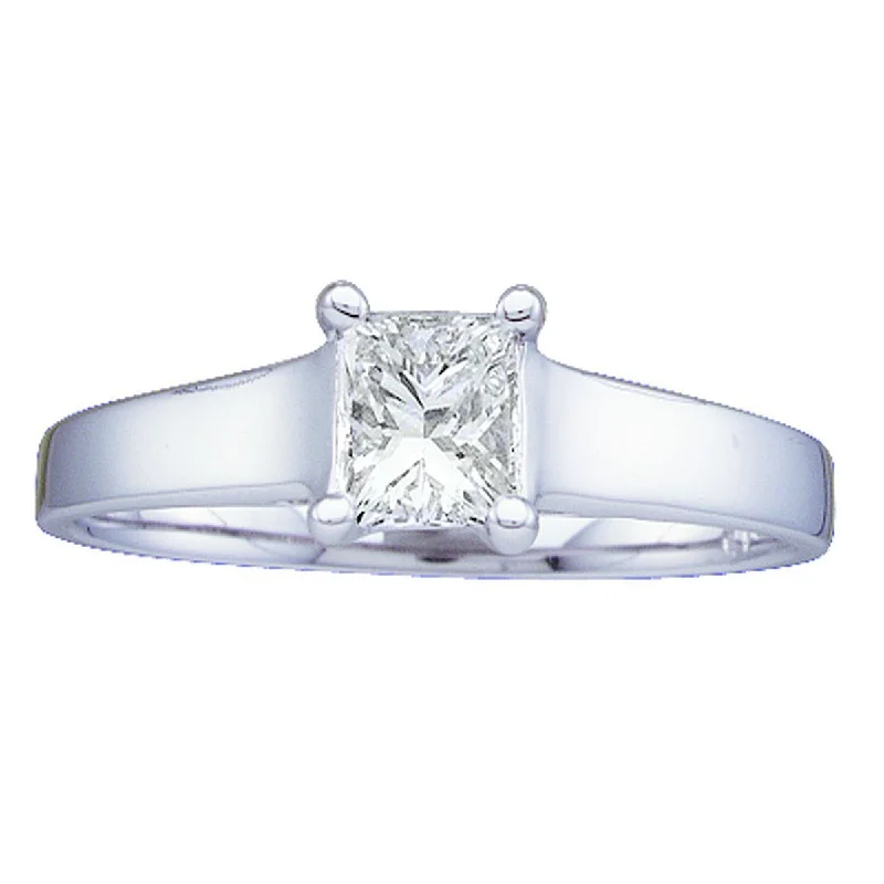 Vintage Cluster Engagement Rings with Antique - Cut Diamonds and Silver FiligreeRoyale 3/8 CTW Princess Cut Diamond Solitaire Ring in 14KT White Gold Vintage Cluster Engagement Rings with Antique - Cut Diamonds and Silver FiligreeRoyale 3/8 CTW Princess Cut Diamond Solitaire Ring in 14KT White Gold