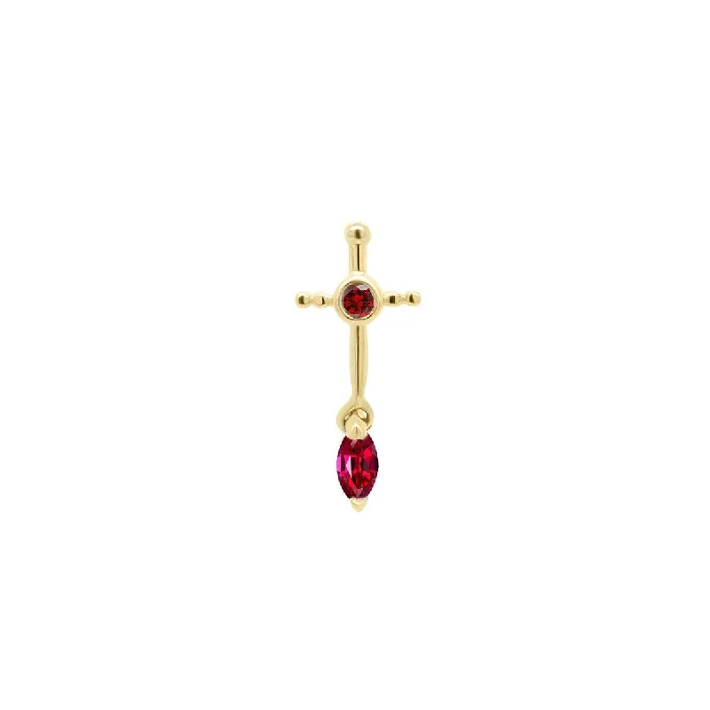 Magnetic - Back Stud Earrings in Black for Easy and Comfortable WearSacrifice Sword Threaded Flat Back Earring - Ruby | .30GMS .03CT | Single Magnetic - Back Stud Earrings in Black for Easy and Comfortable WearSacrifice Sword Threaded Flat Back Earring - Ruby | .30GMS .03CT | Single