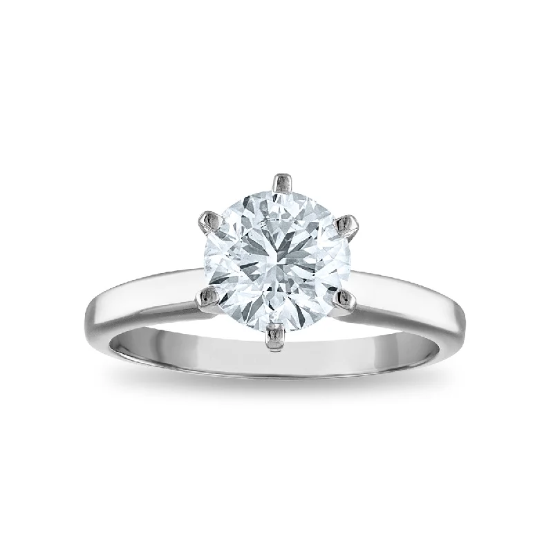 Marquise Cut Engagement Rings with a Channel - Set Diamond BandSignature Certificate EcoLove 2 CTW Round Lab Grown Diamond Solitaire Engagement Ring in 14KT White Gold Marquise Cut Engagement Rings with a Channel - Set Diamond BandSignature Certificate EcoLove 2 CTW Round Lab Grown Diamond Solitaire Engagement Ring in 14KT White Gold