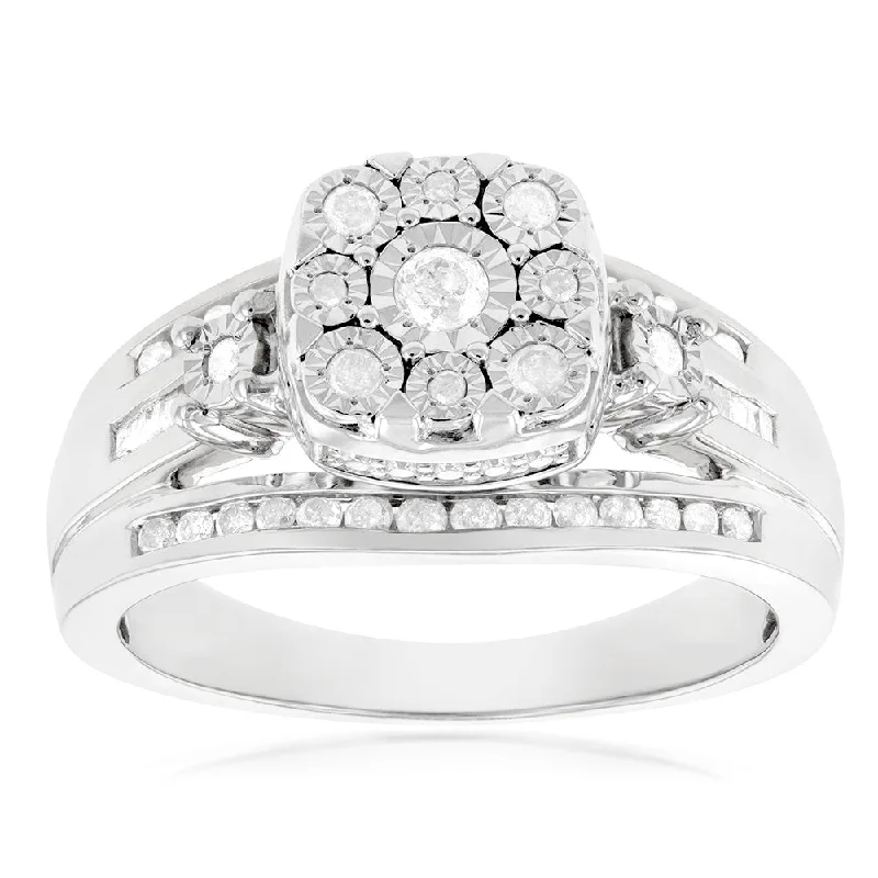 Tourmaline Gemstone Rings in 18K Two - Tone Gold with a Floral - Shaped Setting for a Feminine TouchSilver 1/2 Carat Diamond Dress Ring with 49 Diamonds Tourmaline Gemstone Rings in 18K Two - Tone Gold with a Floral - Shaped Setting for a Feminine TouchSilver 1/2 Carat Diamond Dress Ring with 49 Diamonds