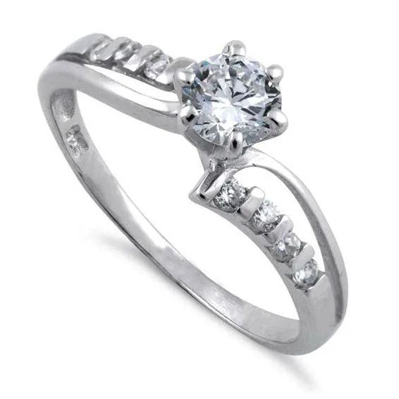 Classic Round Cut Engagement Rings with Platinum Prongs and Halo Setting for Timeless EleganceSterling Silver Clear Round Cut Engagement CZ Ring Classic Round Cut Engagement Rings with Platinum Prongs and Halo Setting for Timeless EleganceSterling Silver Clear Round Cut Engagement CZ Ring