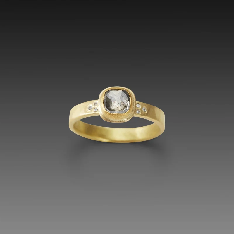Malachite Gemstone Rings in 14K Gold with a Carved Stone for a Unique and Artistic AppealSquare Rose Cut Diamond Ring with Diamond Band Malachite Gemstone Rings in 14K Gold with a Carved Stone for a Unique and Artistic AppealSquare Rose Cut Diamond Ring with Diamond Band