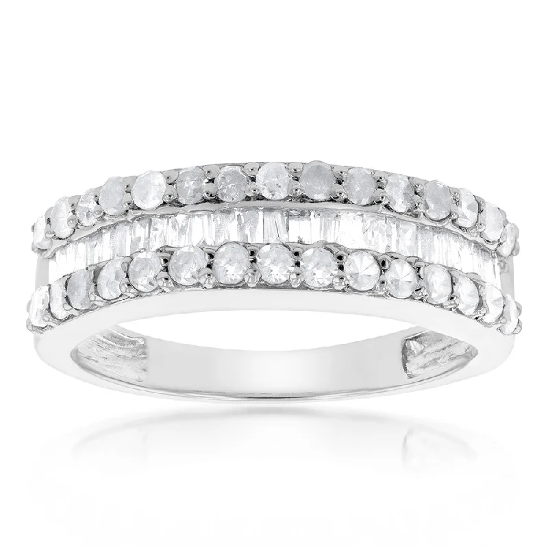 Sapphire Gemstone Rings in 18K White Gold with Diamond Accents for an Elegant EngagementSterling Silver 1.1 Carat Diamond Ring with Round Brilliant Cut and Baguette Diamonds Sapphire Gemstone Rings in 18K White Gold with Diamond Accents for an Elegant EngagementSterling Silver 1.1 Carat Diamond Ring with Round Brilliant Cut and Baguette Diamonds