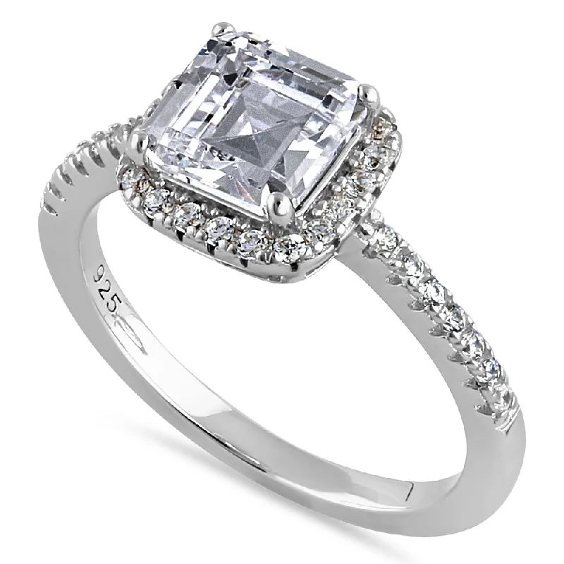 Vintage Cluster Engagement Rings with Antique - Cut Diamonds and Silver FiligreeSterling Silver Chic Square Halo with Round Cut Clear CZ Engagement Ring Vintage Cluster Engagement Rings with Antique - Cut Diamonds and Silver FiligreeSterling Silver Chic Square Halo with Round Cut Clear CZ Engagement Ring