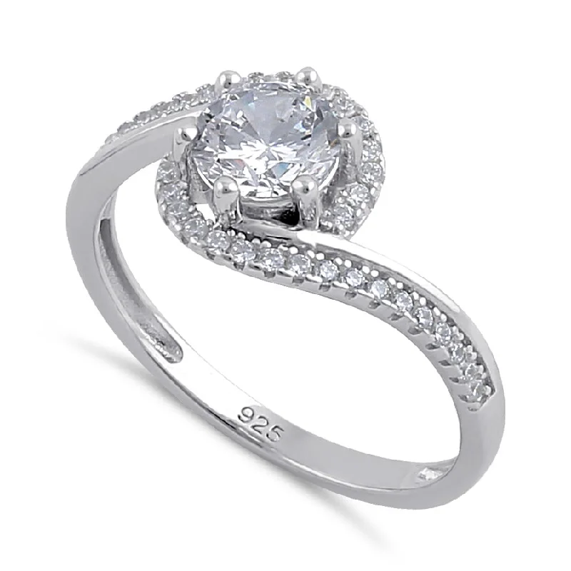 Cluster Engagement Rings with Multiple Small Diamonds Arranged in a Stunning DesignSterling Silver Clear CZ Circular Engagement Ring Cluster Engagement Rings with Multiple Small Diamonds Arranged in a Stunning DesignSterling Silver Clear CZ Circular Engagement Ring
