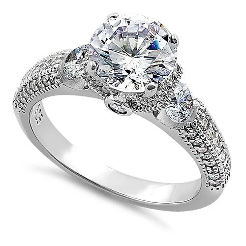 Oval Cut Engagement Rings in Palladium with a Hidden Halo for a Surprise SparkleSterling Silver Pristine Round Cut Clear CZ Engagement Ring Oval Cut Engagement Rings in Palladium with a Hidden Halo for a Surprise SparkleSterling Silver Pristine Round Cut Clear CZ Engagement Ring