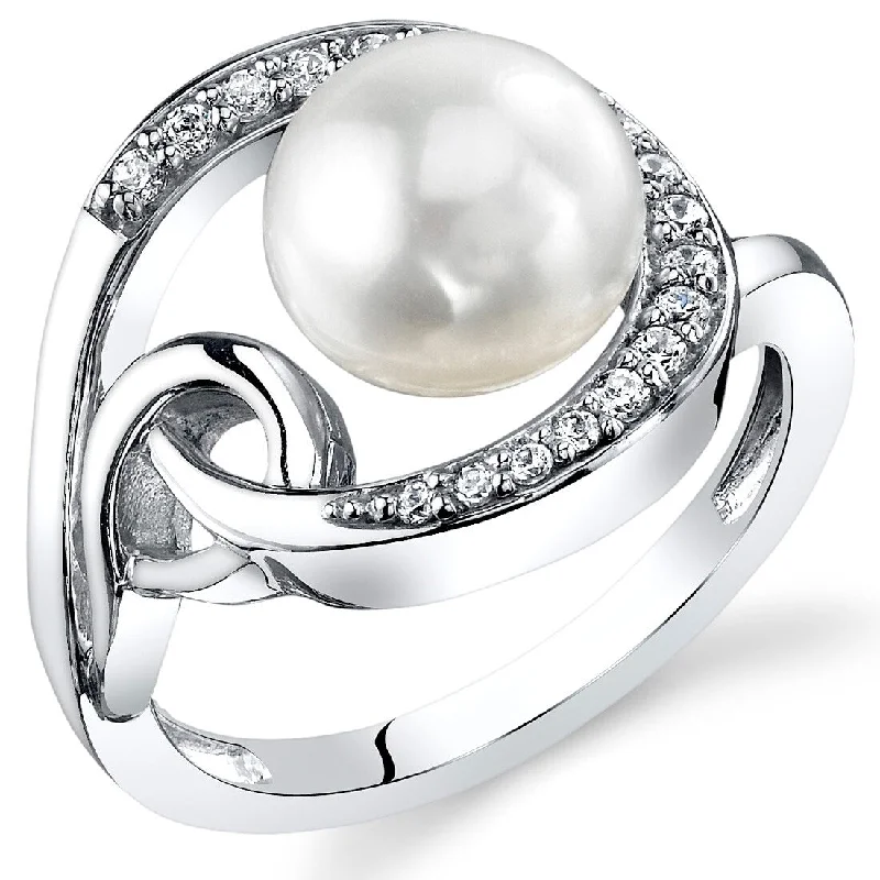 LED - Lit Fashion Rings in Plastic with Color - Changing Effects for a Futuristic LookSterling Silver White Freshwater Pearl Halo Ring 8.5mm LED - Lit Fashion Rings in Plastic with Color - Changing Effects for a Futuristic LookSterling Silver White Freshwater Pearl Halo Ring 8.5mm