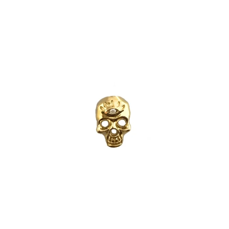 Amethyst - Gemstone Stud Earrings in Purple for a Sophisticated and Birthstone - Inspired PieceThird Eye Skull Earring | .5GMS .01CT | Single Amethyst - Gemstone Stud Earrings in Purple for a Sophisticated and Birthstone - Inspired PieceThird Eye Skull Earring | .5GMS .01CT | Single