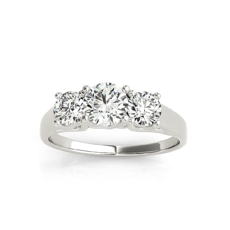 Cushion - Cut Halo Engagement Rings with a Platinum Band and Micro - Pave DetailsThree Stone Diamond Ring Mounting, 14K White Gold Cushion - Cut Halo Engagement Rings with a Platinum Band and Micro - Pave DetailsThree Stone Diamond Ring Mounting, 14K White Gold
