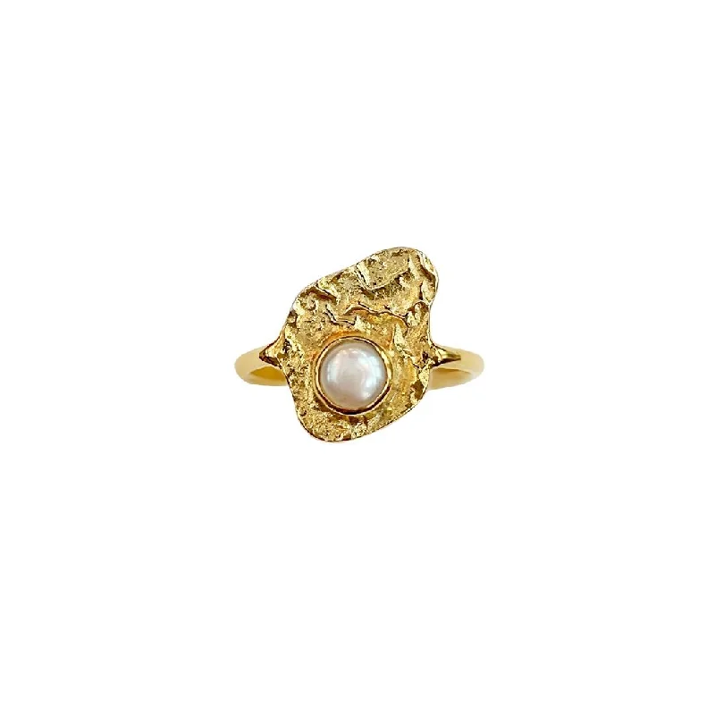 Citrine Gemstone Rings in Stainless Steel with a Stackable Design for a Trendy Everyday WearGEMMA Gold Plated Ring w. Pearl Citrine Gemstone Rings in Stainless Steel with a Stackable Design for a Trendy Everyday WearGEMMA Gold Plated Ring w. Pearl