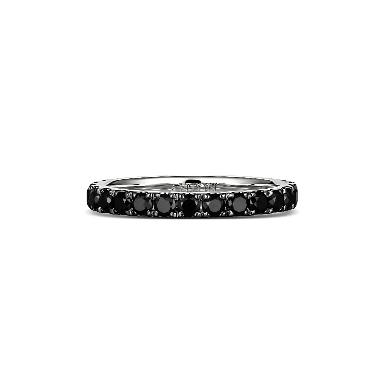 Bangle - Style Fashion Rings in Rose - Gold - Plated Aluminum with Etched PatternsWedding Eternity Black Diamond 1.38CT Ring | White Gold Bangle - Style Fashion Rings in Rose - Gold - Plated Aluminum with Etched PatternsWedding Eternity Black Diamond 1.38CT Ring | White Gold