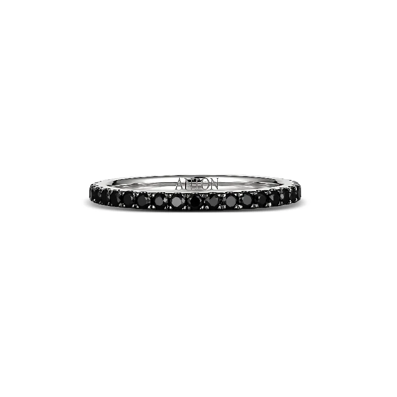 Statement - Making Fashion Rings in Gold - Plated Brass with Oversized Cubic Zirconia StonesWedding Eternity Black Diamond 0.60CT Ring | White Gold Statement - Making Fashion Rings in Gold - Plated Brass with Oversized Cubic Zirconia StonesWedding Eternity Black Diamond 0.60CT Ring | White Gold