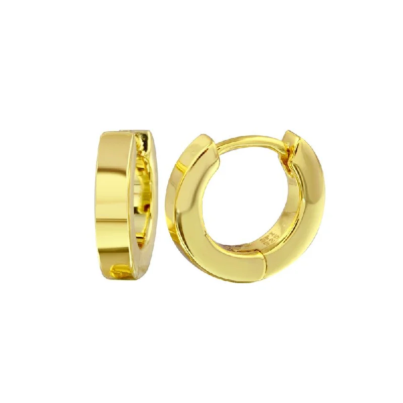 Hoop earrings for womenGold Plated 925 Sterling Silver CZ huggie hoop Earring - STE01267GP Hoop earrings for womenGold Plated 925 Sterling Silver CZ huggie hoop Earring - STE01267GP