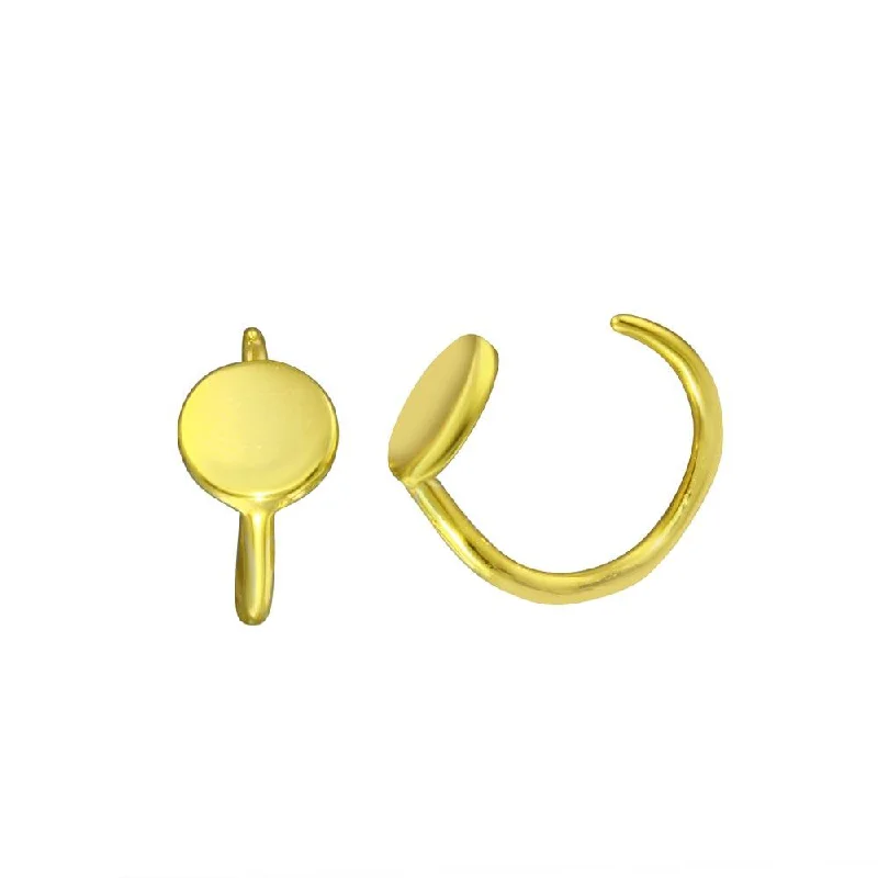 Personalized hoop earringsGold Plated 925 Sterling Silver Disc Semi-Hoop Earring - STE01315GP Personalized hoop earringsGold Plated 925 Sterling Silver Disc Semi-Hoop Earring - STE01315GP