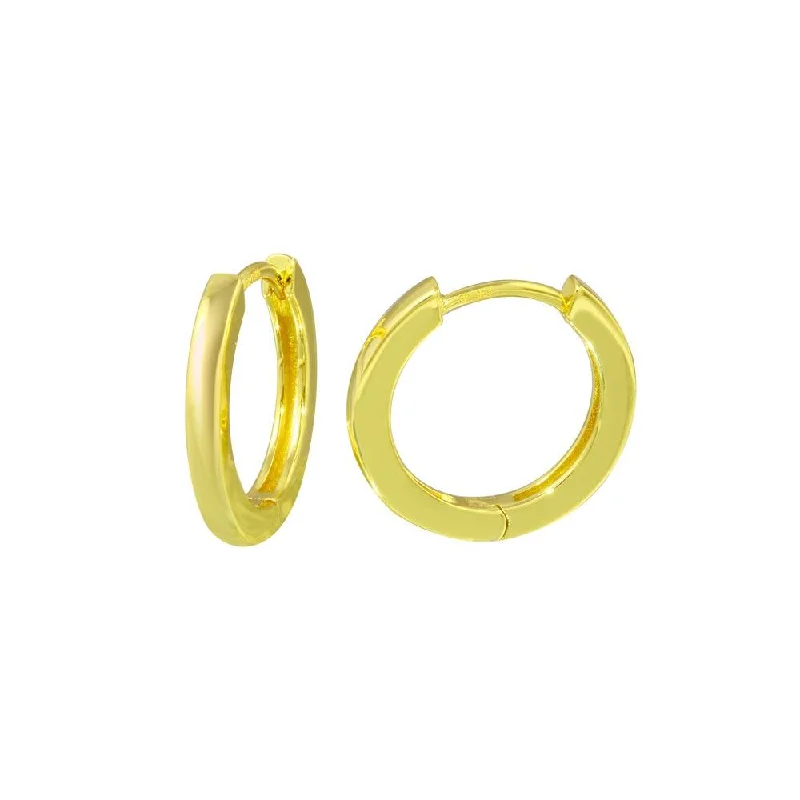 Silver hoop earringsGold Plated 925 Sterling Silver huggie hoop Earring - STE01298-GP Silver hoop earringsGold Plated 925 Sterling Silver huggie hoop Earring - STE01298-GP