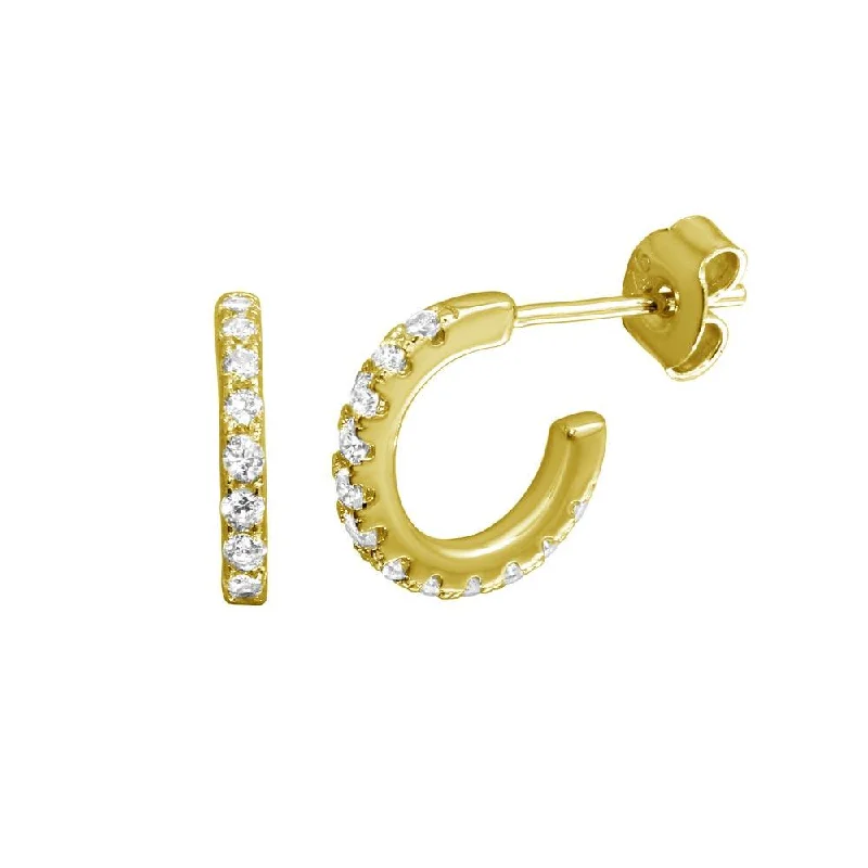 Huggie hoop earringsGold Plated 925 Sterling Silver huggie hoop Earring with CZ - STE01173GP Huggie hoop earringsGold Plated 925 Sterling Silver huggie hoop Earring with CZ - STE01173GP