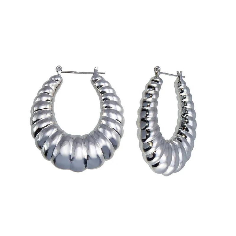 Personalized hoop earrings925 Sterling Silver Hollow Bamboo Hoop Earring - HP12