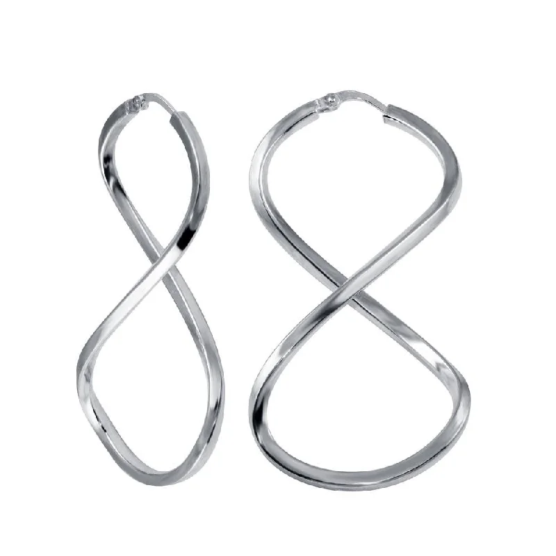 Small hoop earringsRhodium Plated 925 Sterling Silver Infinity Hoop Earring - LS-S20025-40 Small hoop earringsRhodium Plated 925 Sterling Silver Infinity Hoop Earring - LS-S20025-40