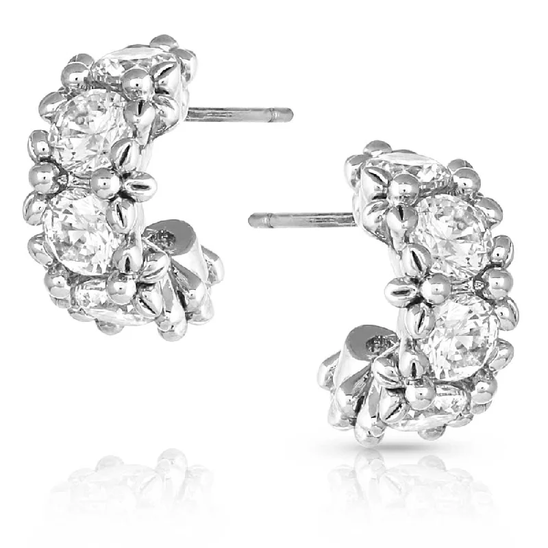Sterling silver hoop earringsCrystal Divide Small Hoop Earrings