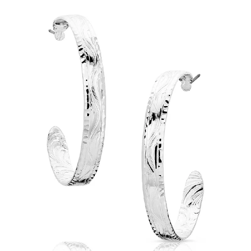 Trendy hoop earringsTimeless Elegance Chiseled Hoop Earrings
