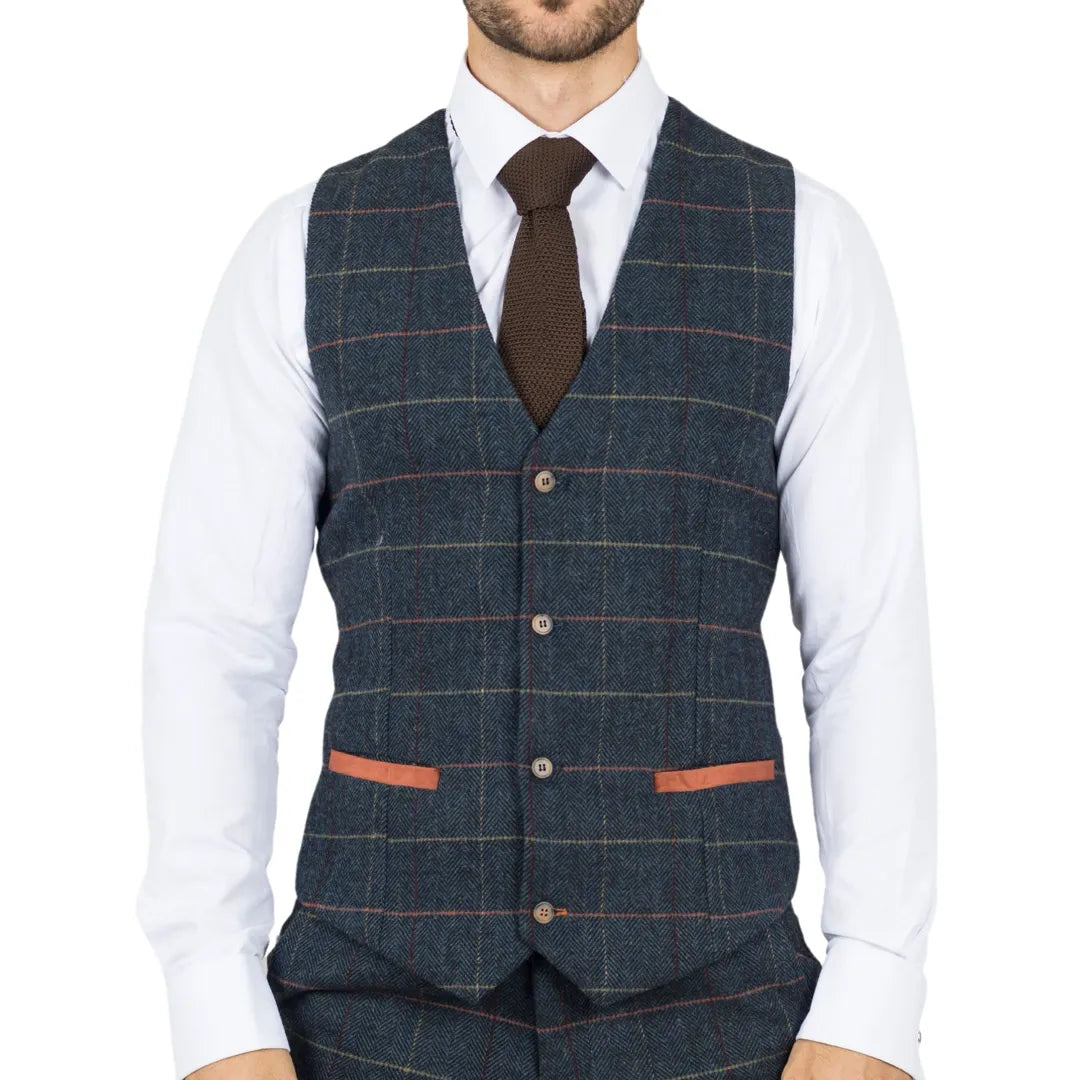 Men's diamond - encrusted engagement rings for a luxurious touchArcher - Men's Navy Checked Herringbone Tweed Waistcoat Men's diamond - encrusted engagement rings for a luxurious touchArcher - Men's Navy Checked Herringbone Tweed Waistcoat
