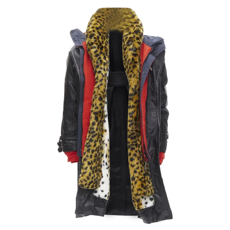 Men's beaded rings with semi - precious stonesBalenciaga Ruway Triple Faux Layering leather leopard coat Men's beaded rings with semi - precious stonesBalenciaga Ruway Triple Faux Layering leather leopard coat