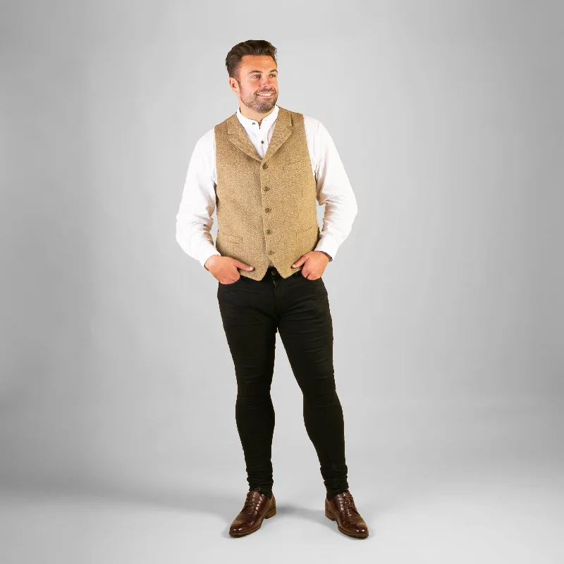 Men's laser - engraved rings with custom messagesCollared Waistcoat, Gold Herringbone Men's laser - engraved rings with custom messagesCollared Waistcoat, Gold Herringbone