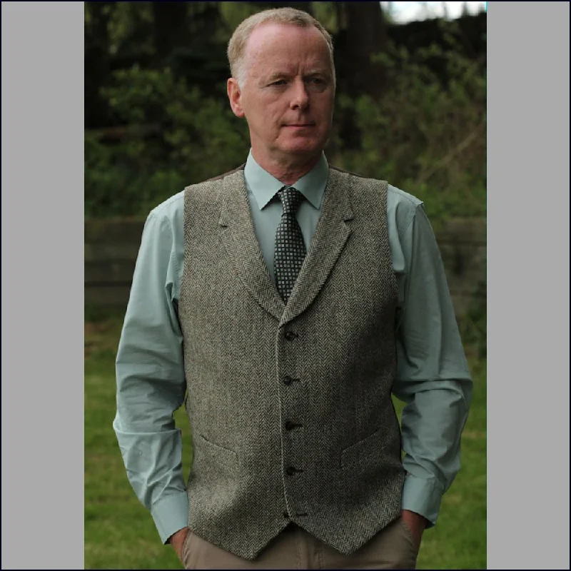 Men's tungsten carbide rings with a brushed textureHarris Tweed Fawn Herringbone Waist Coat-- Men's tungsten carbide rings with a brushed textureHarris Tweed Fawn Herringbone Waist Coat--