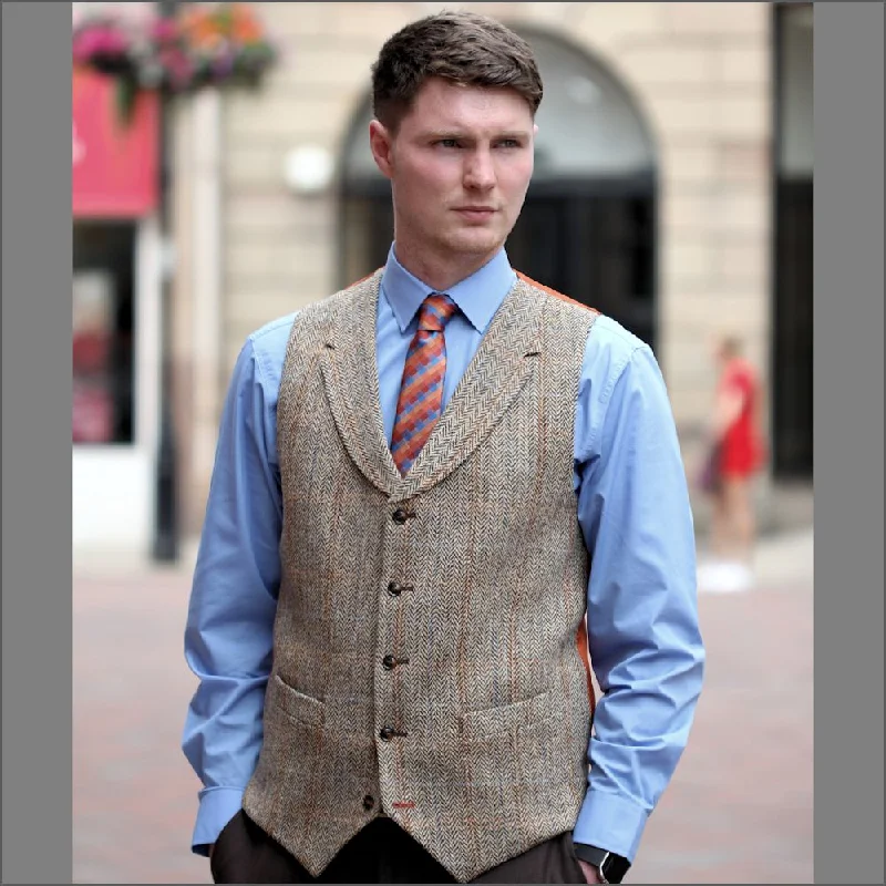 Men's Celtic - pattern rings with intricate designsHarris Tweed Lt Fawn Herringbone Waist Coat-- Men's Celtic - pattern rings with intricate designsHarris Tweed Lt Fawn Herringbone Waist Coat--