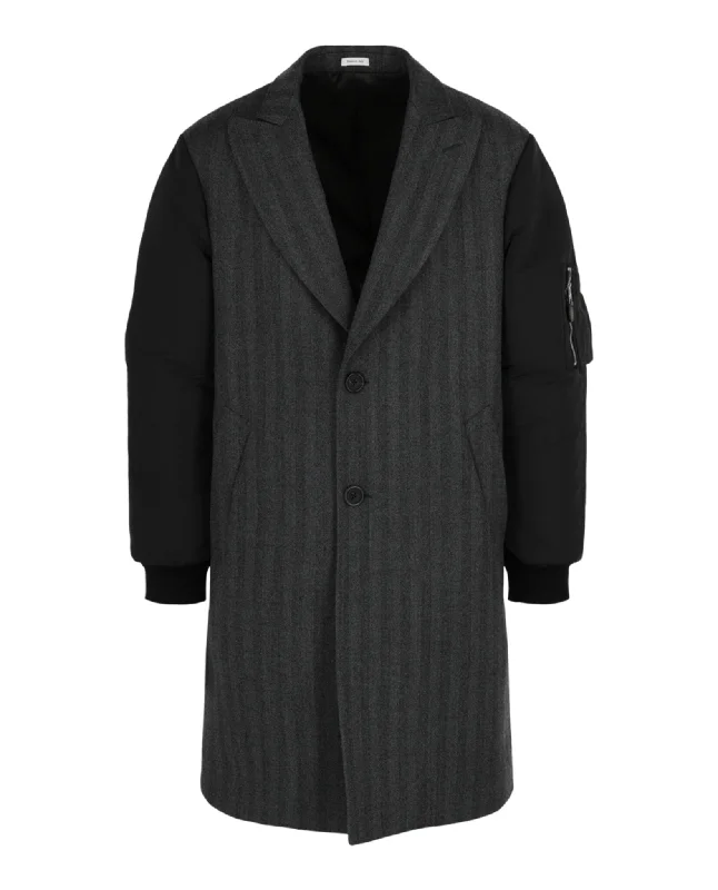 Men's sports - team logo rings for fansHerringbone Bomber Sleeve Coat