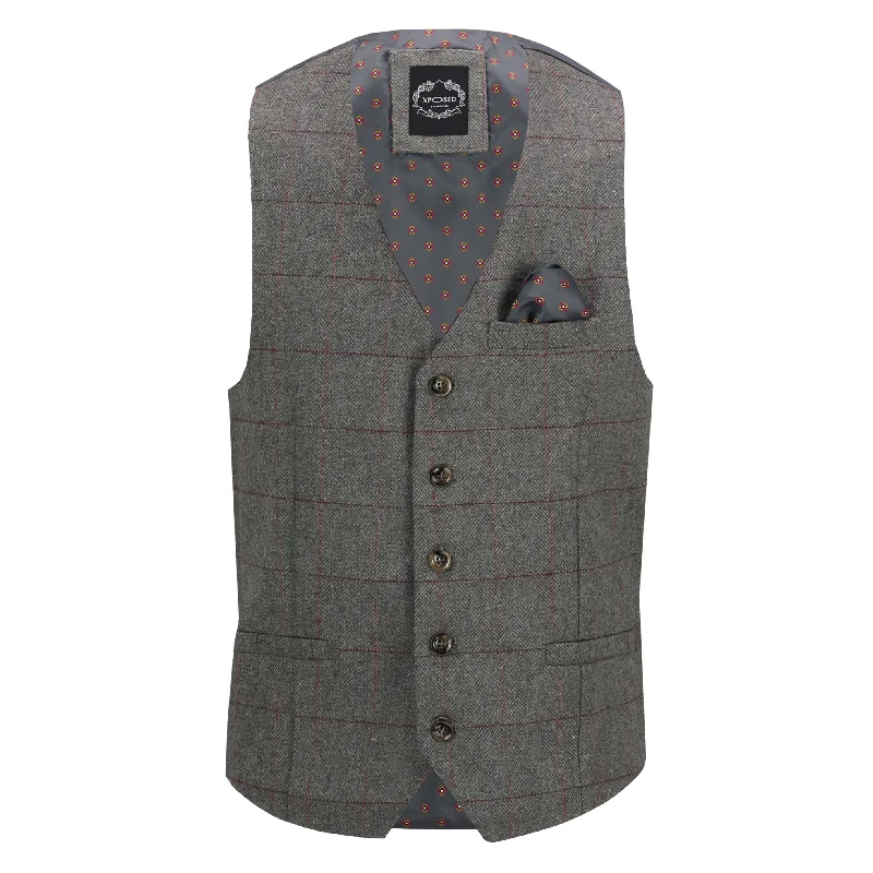 Men's cross - shaped rings for a religious statementKANO - HERRINGBONE TWEED CHECK GREY WAISTCOAT Men's cross - shaped rings for a religious statementKANO - HERRINGBONE TWEED CHECK GREY WAISTCOAT