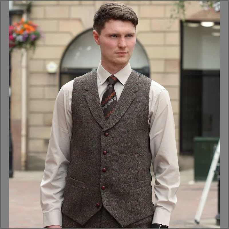 Men's budget - friendly rings for cost - conscious shoppersHarris Tweed Brown Herringbone Waist Coat-- Men's budget - friendly rings for cost - conscious shoppersHarris Tweed Brown Herringbone Waist Coat--