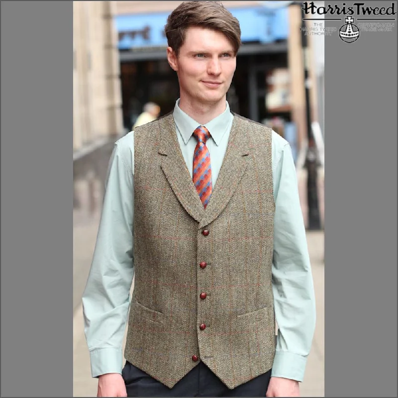 Men's high - quality handmade rings for artisanal appealHarris Tweed Beige/Olive Herringbone Waist Coat-- Men's high - quality handmade rings for artisanal appealHarris Tweed Beige/Olive Herringbone Waist Coat--