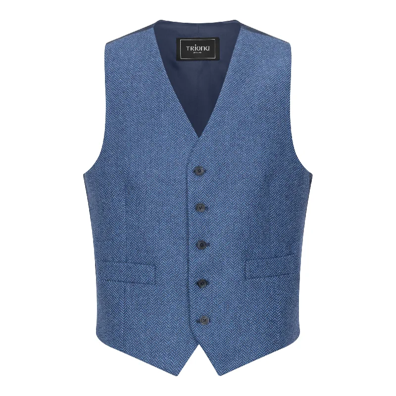 Men's glow - in - the - dark rings for a fun effectLight Blue Herringbone Michael Irish Tweed Waistcoat Men's glow - in - the - dark rings for a fun effectLight Blue Herringbone Michael Irish Tweed Waistcoat