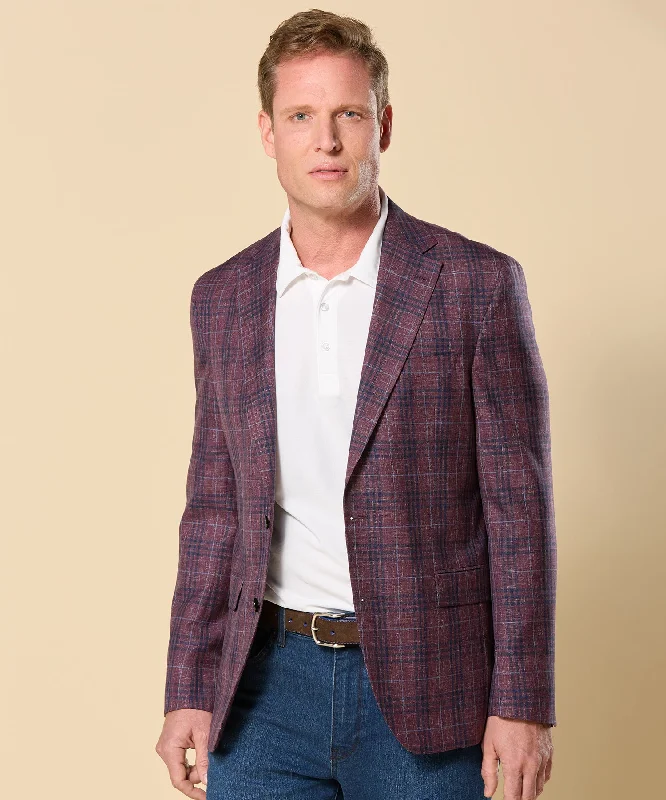 Men's lightweight rings for all - day comfortMidland Spring Weight Wool Plaid Sport Coat Men's lightweight rings for all - day comfortMidland Spring Weight Wool Plaid Sport Coat