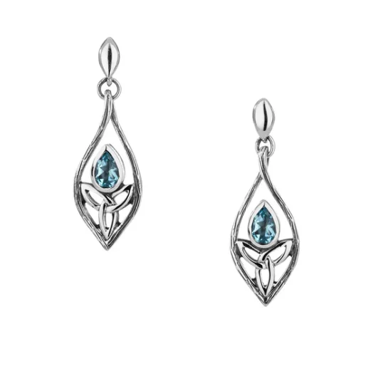 Art deco - inspired drop earrings with bold geometric patternsS/sil Guardian Angel Blue Topaz Earrings Art deco - inspired drop earrings with bold geometric patternsS/sil Guardian Angel Blue Topaz Earrings