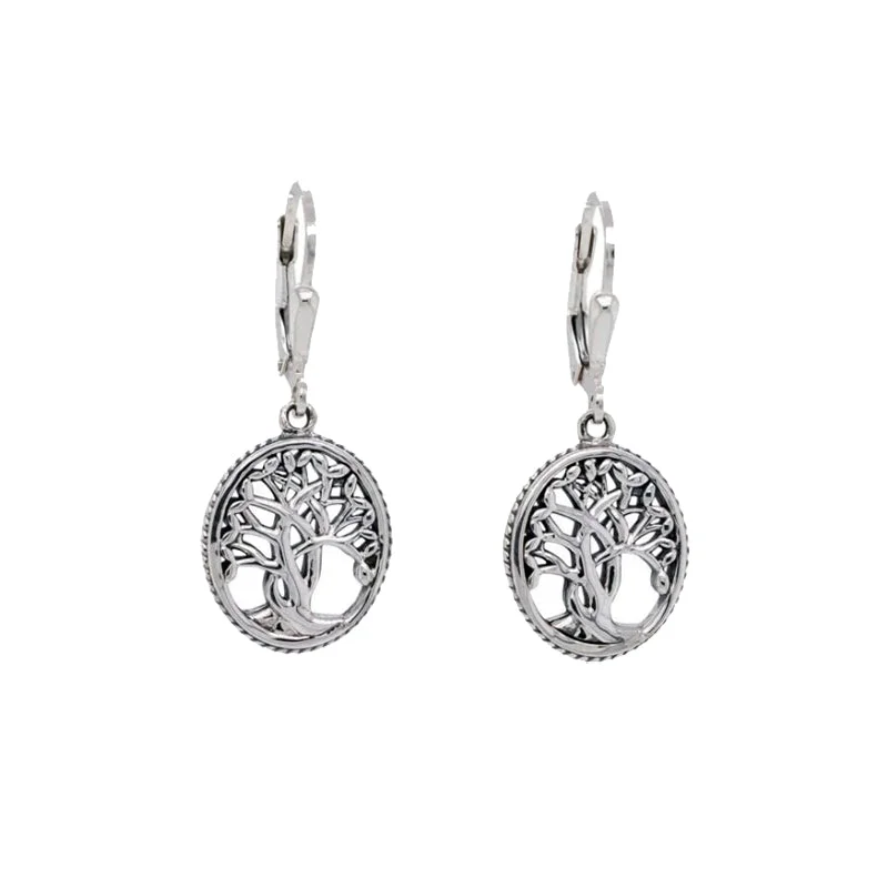 Sapphire drop earrings with a regal blue hueSterling Silver Tree Of Life Leverback Earrings Small Sapphire drop earrings with a regal blue hueSterling Silver Tree Of Life Leverback Earrings Small