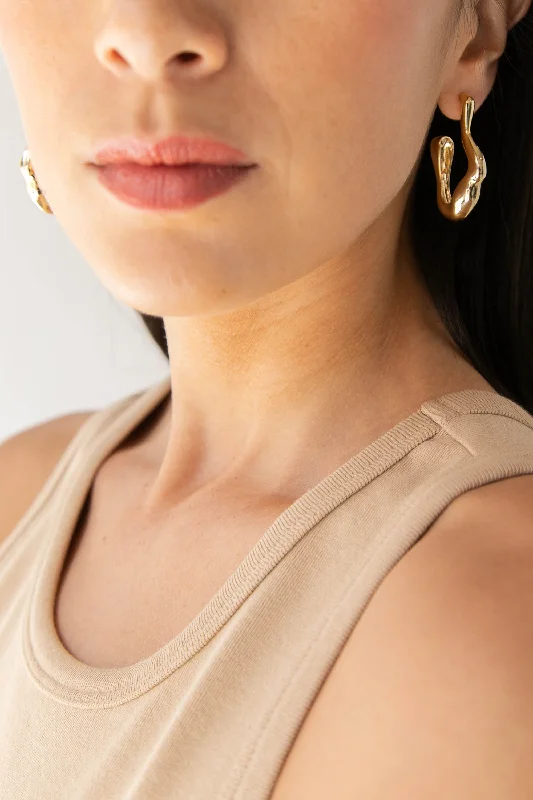 Vintage hoop earringsABSTRACT SQUIGGLE HOOP EARRING